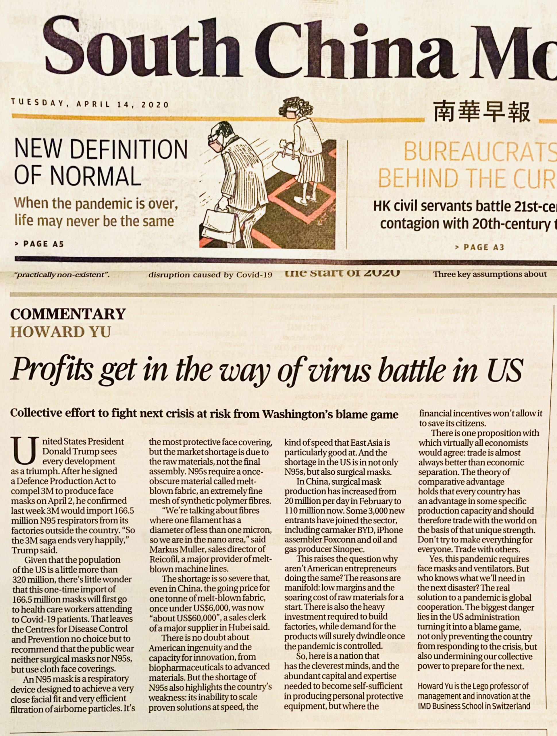 SCMP commentary: Profit gets in the way of US Covid-19 fight